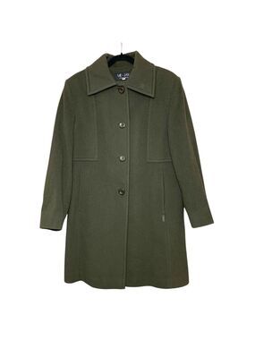 Vintage Me Jay Green Pea Coat Wool Cashemere Sz 14 (real Sz M) Minimalist  Italy